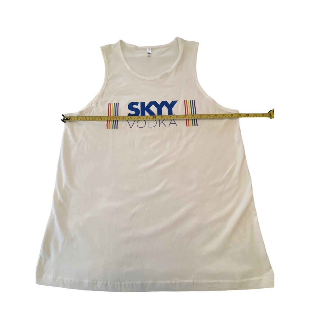 SKYY Vodka PRIDE Unisex Size X-Large White 100% Cotton Tank Top Rainbow Colors - Picture 7 of 15